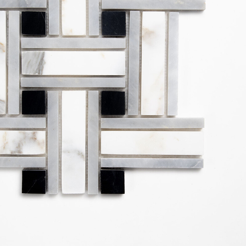 Calacatta Gold Honed Lattice Marble Mosaics 12×12 (MS90259)