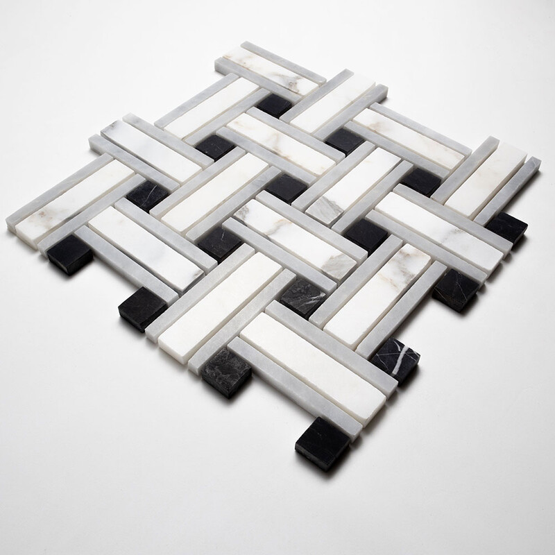 Calacatta Gold Honed Lattice Marble Mosaics 12×12 (MS90259)