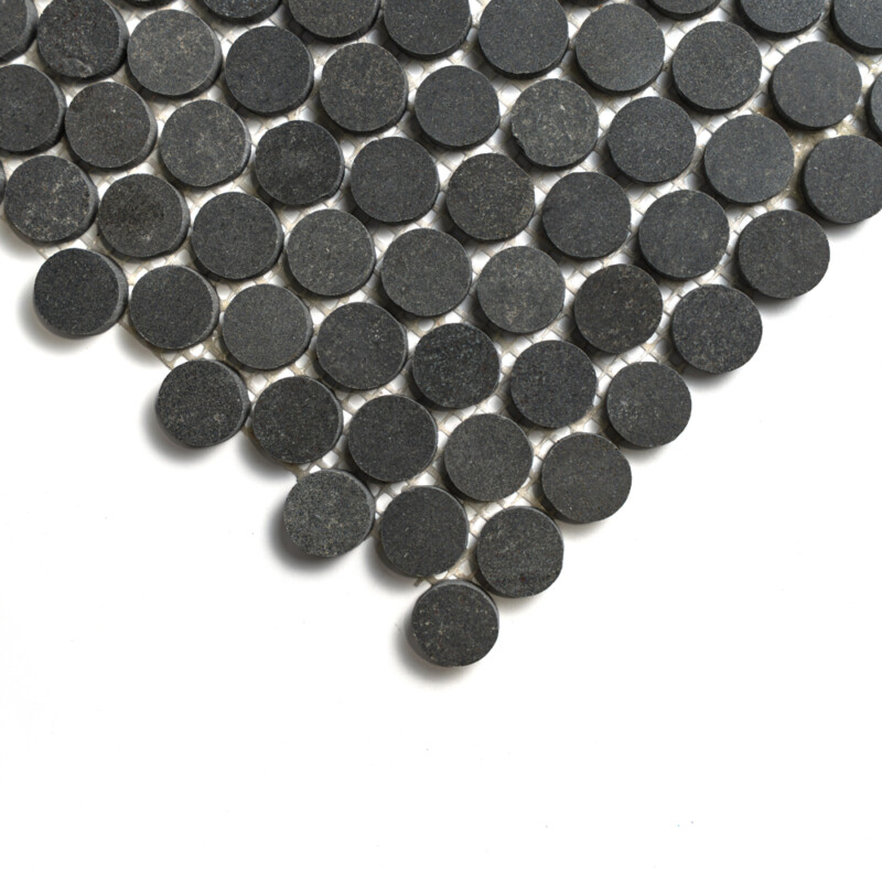 Basalto Honed Penny Round Basalt Mosaics 11 1/4×11 3/4 (MS90264)