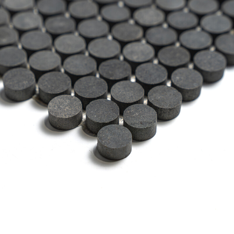 Basalto Honed Penny Round Basalt Mosaics 11 1/4×11 3/4 (MS90264)