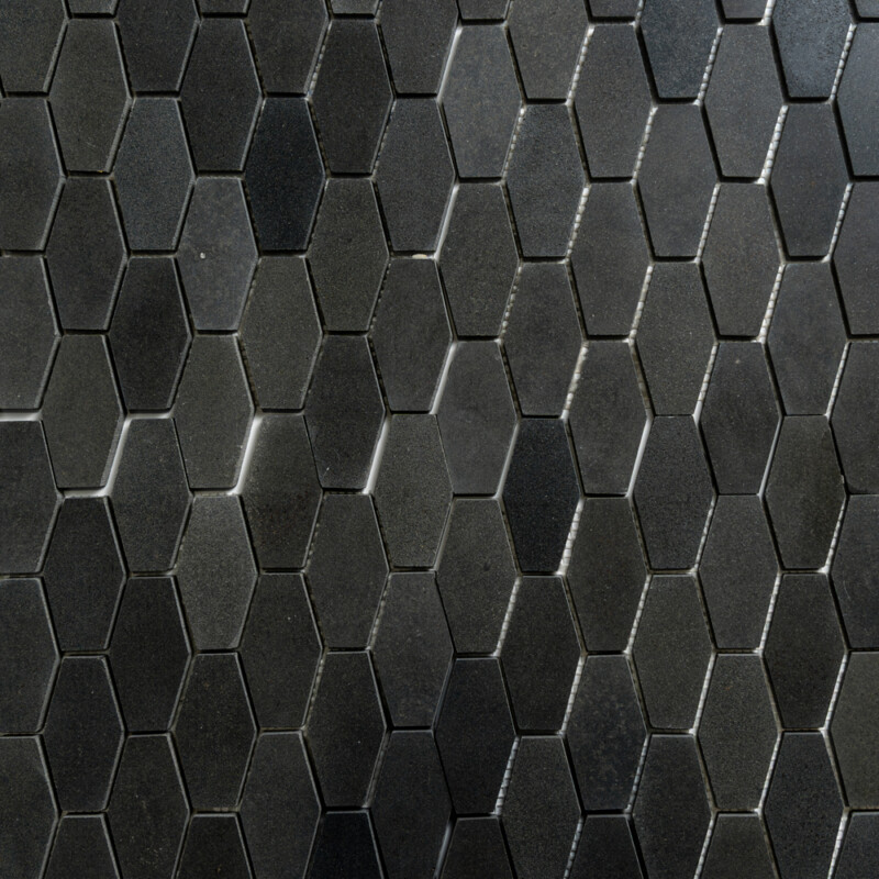 Basalto Honed Elongated Hexagon Basalt Mosaics 10×12 1/4 (MS90265)
