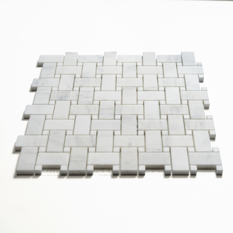 Calacatta Bella Honed Basket Weave Marble Mosaics 12×12 (MS90587)
