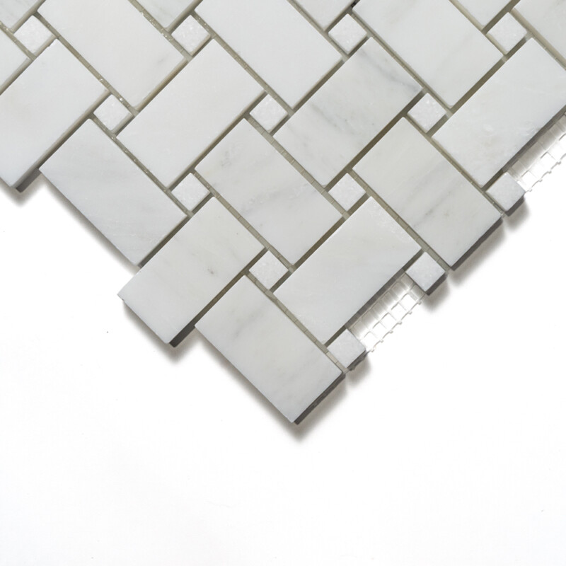 Calacatta Bella Honed Basket Weave Marble Mosaics 12×12 (MS90587)