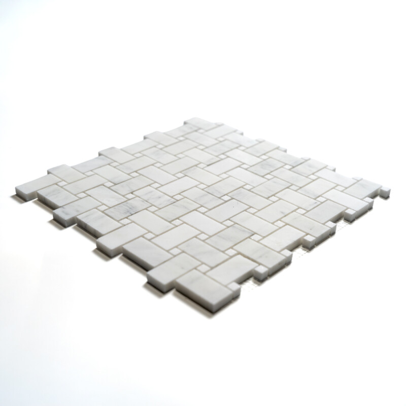 Calacatta Bella Honed Basket Weave Marble Mosaics 12×12 (MS90587)