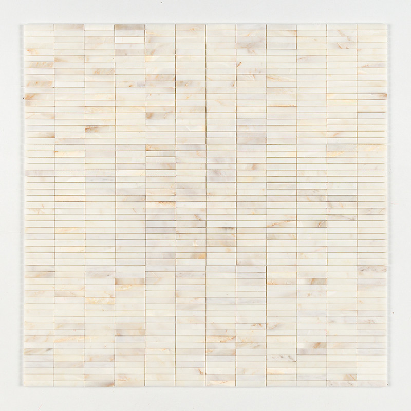 Calacatta Amber Honed 5/8×3 Marble Mosaics 12×12 (MS90812)