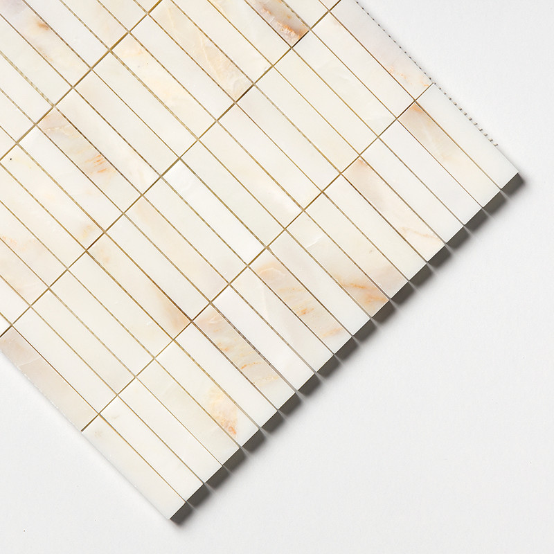 Calacatta Amber Honed 5/8×3 Marble Mosaics 12×12 (MS90812)