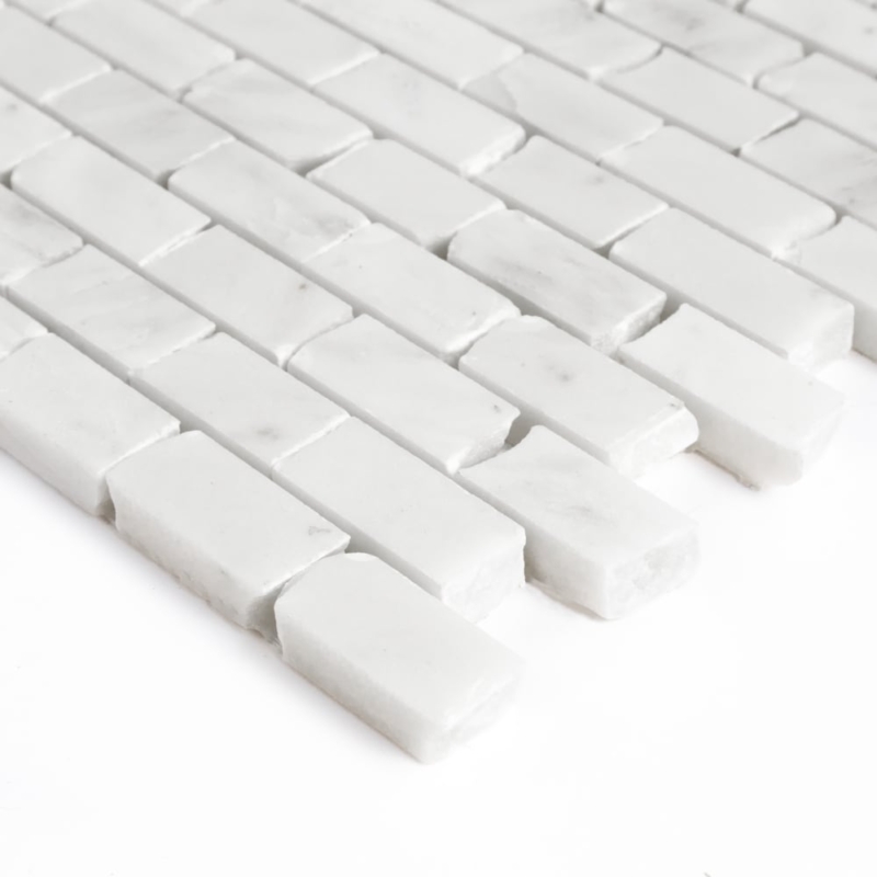 Calacatta Bella Honed Broken Joint Marble Mosaics 11 3/4×12 (MS90866)