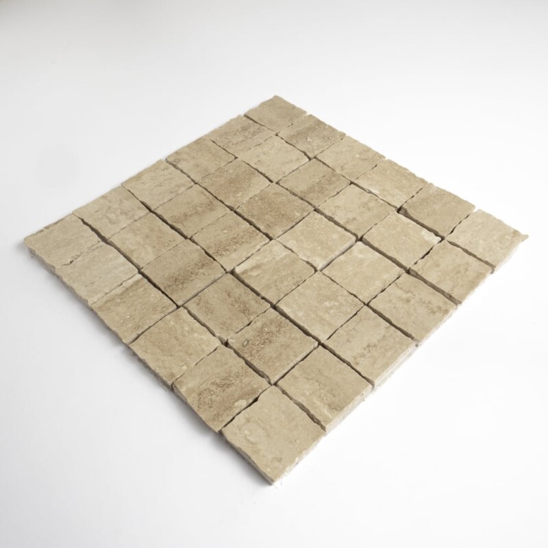 Roman Honed Hand Clipped 2×2 Travertine Mosaics 12×12 (MS90896)