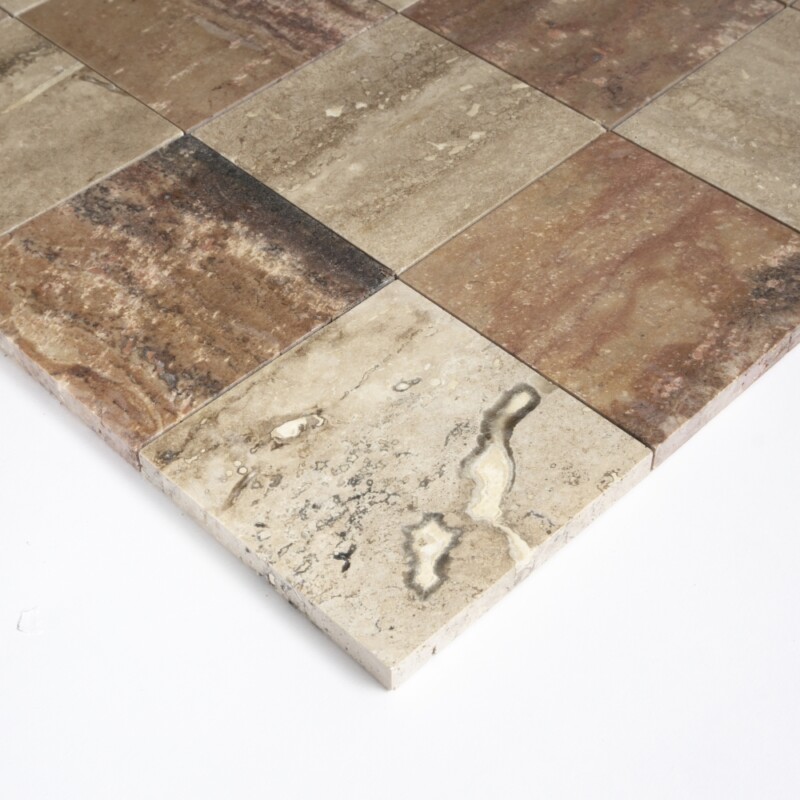 Roman, Scabas Red Honed Grande Chester Travertine Mosaics 16×16 (MS90900)