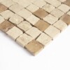 Roman Travertine, Scabas Red Travertine Honed Hand Clipped 1×1 Travertine Mosaics 11 3/4×11 3/4 (MS90928)