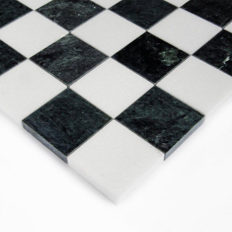 Thassos, Verde Lucia Honed Petite Chester Marble Mosaics 12×12 (MS90948)