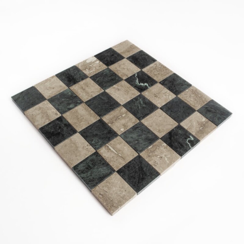 Roman Travertine, Verde Lucia Honed Petite Chester Marble Mosaics 12×12 (MS90950)