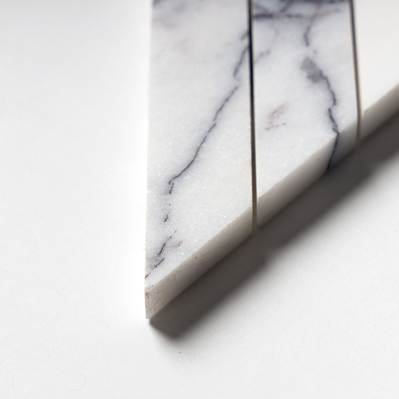 Lilac Honed Thin Chevron Waterjet Marble Mosaics 10×13 (NW00150)