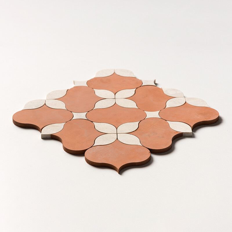 Diana Royal Leather Lily Marble Mosaics 9 7/16×9 7/16 (NW00190)