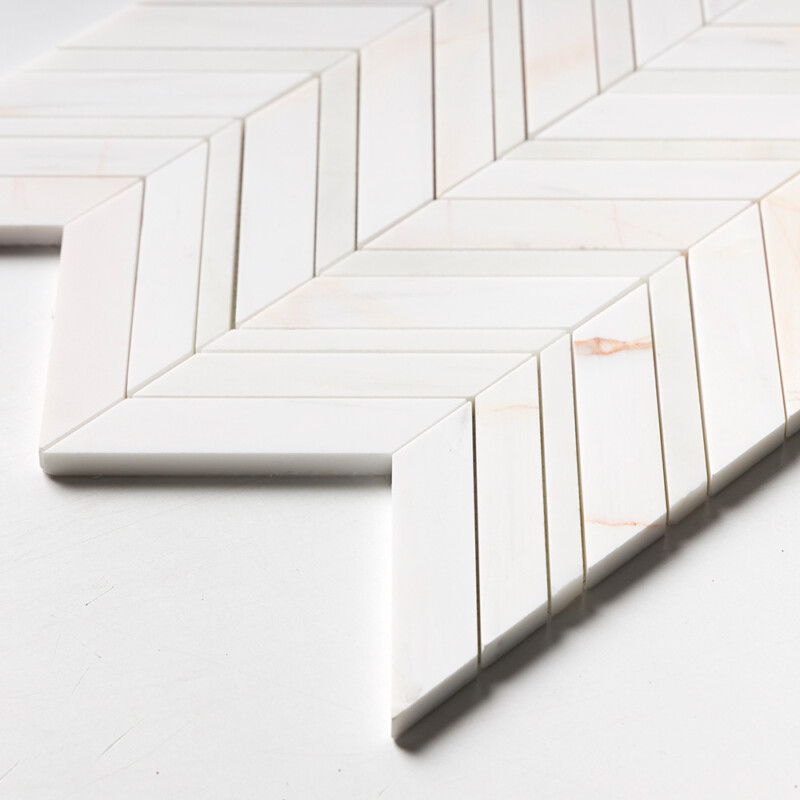 Confetti Honed Chevron Fusion Marble Mosaics 16×11 7/8 (NW00196)