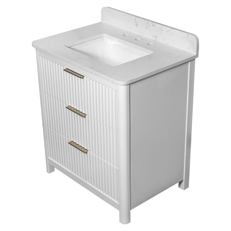 Gabinetes de banheiro Carrara Gunningham brancos 31×22 (PS73001)