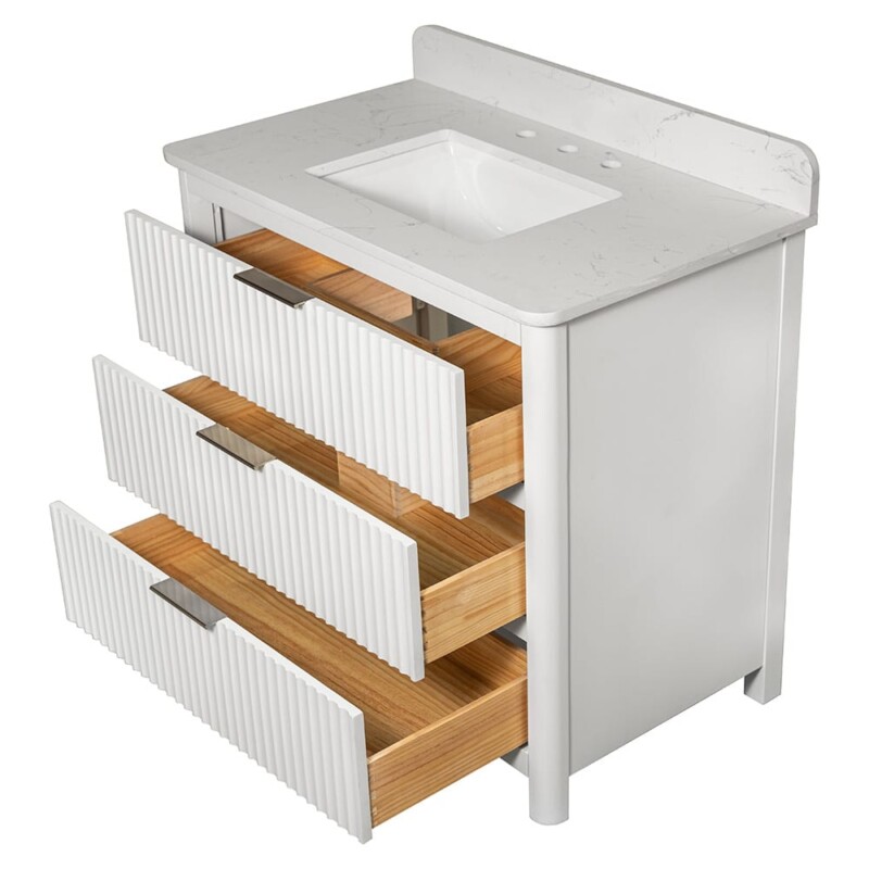 Carrara Gunningham White  Bathroom Vanities 37×22 (PS73002)