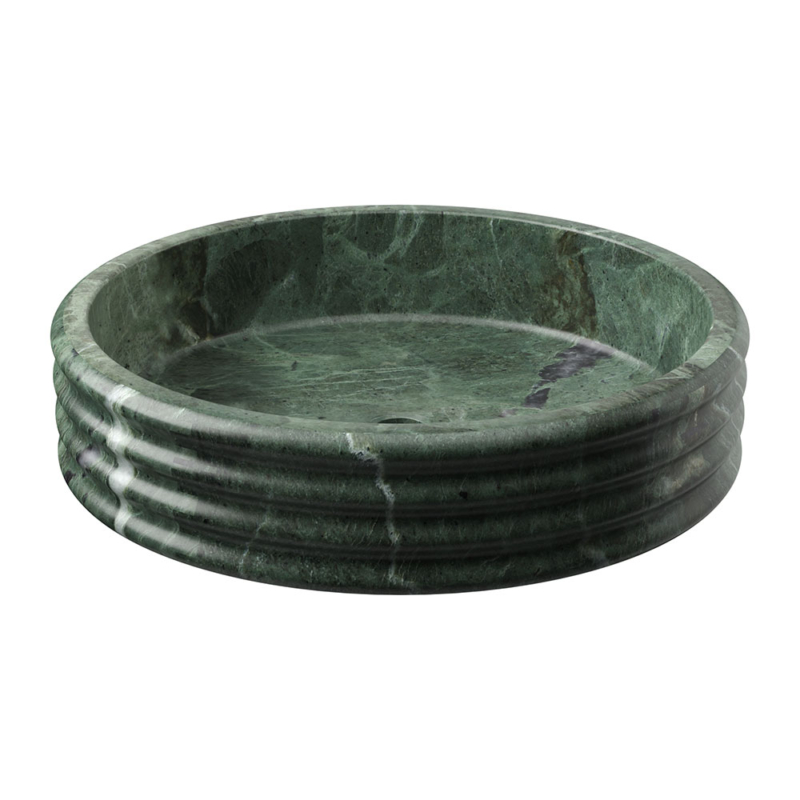 Verde Tia Honed Fluted Marble Sink 18×6 (SN00253)