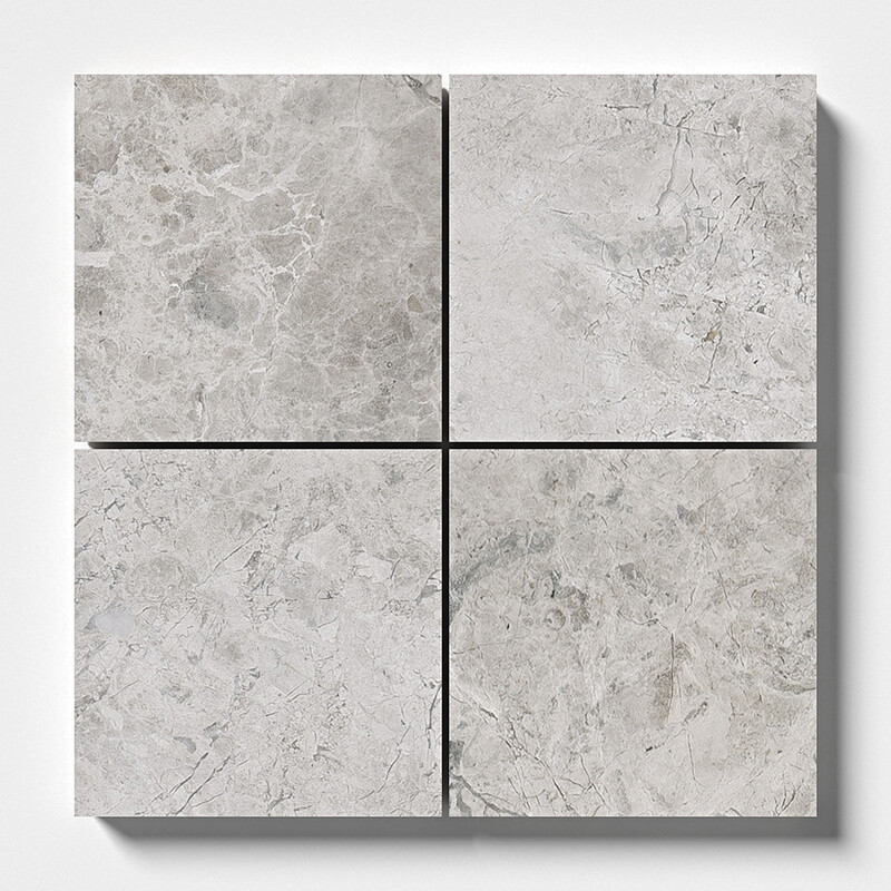 Silver Shadow Honed Marble Tiles 4×4 (TL13912)