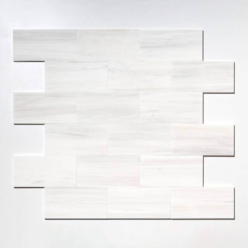 Snow White Honed  Marble Tile 6×12 (TL17742)