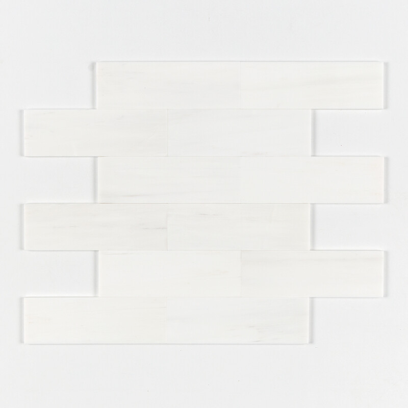 Snow White Polished Subway Marble Tiles 4×12 (TL18744)