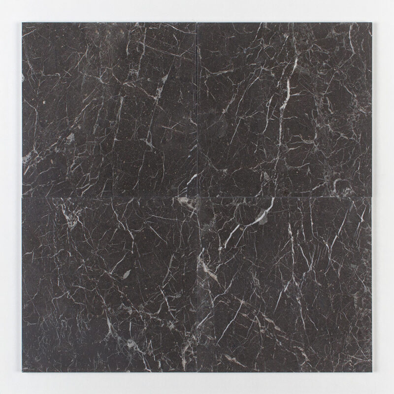 Iris Black Honed Marble Tiles 18×18 (TL20347)