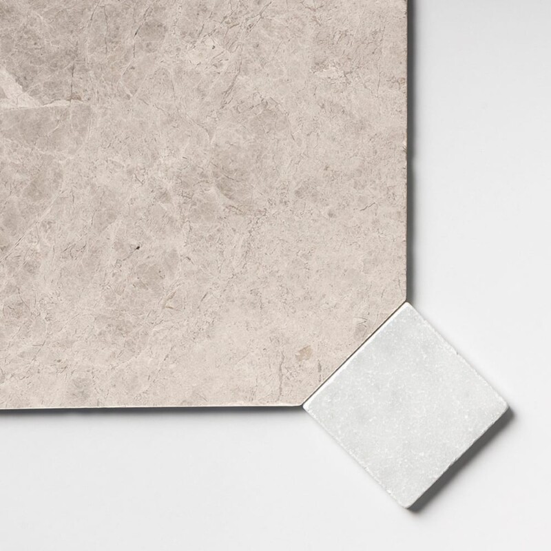 Glacier, Silver Shadow Tumbled Marble Tiles 16×16 (TL21021)