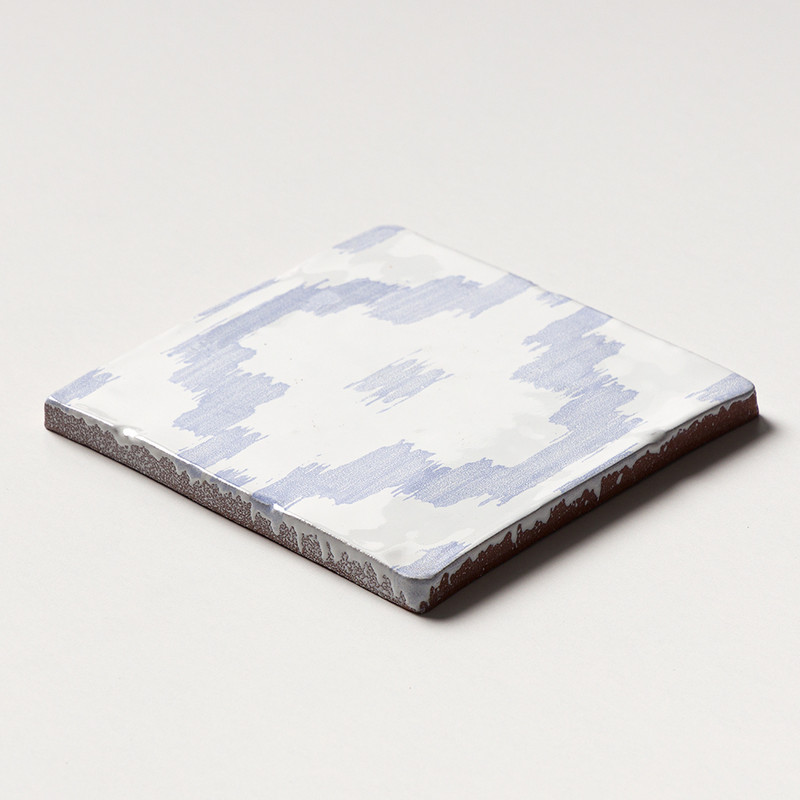 Indigo Wash Ikat Glossy Glazed Terracotta Tiles 6×6 (TL80362)