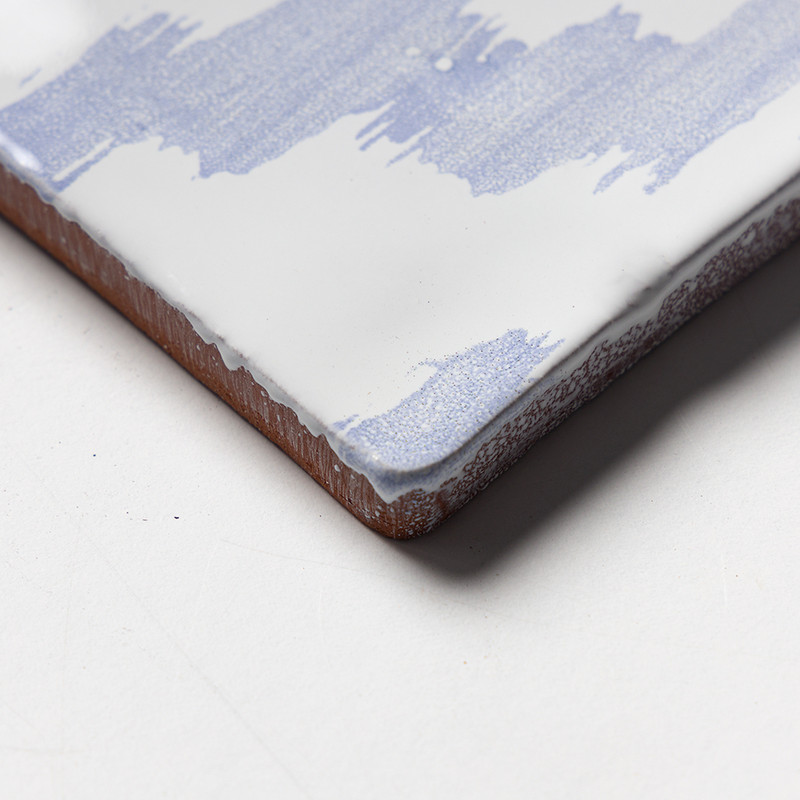 Indigo Wash Ikat Glossy Glazed Terracotta Tiles 6×6 (TL80362)