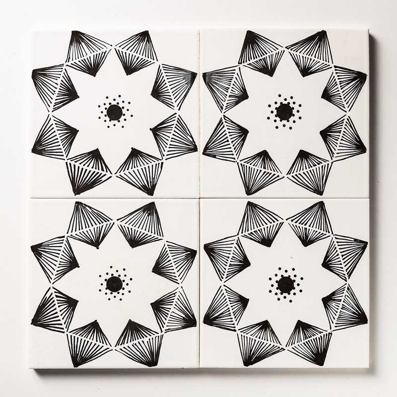 Black Diamonds Glossy Ceramic Tiles 6×6 (TL80371)