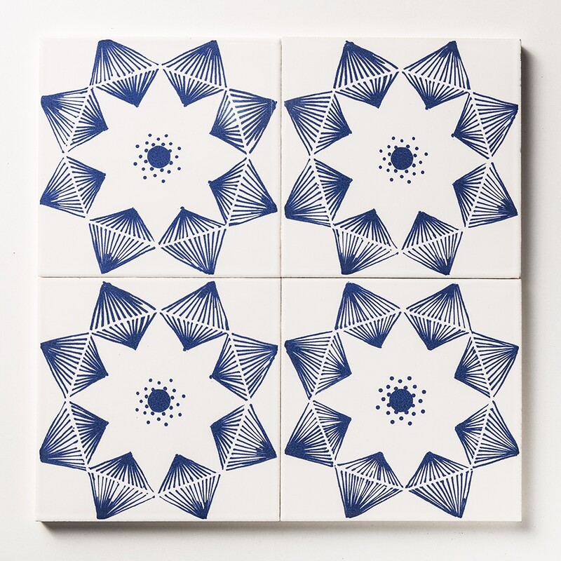 Blue Diamonds Glossy Ceramic Tiles 6×6 (TL80376)