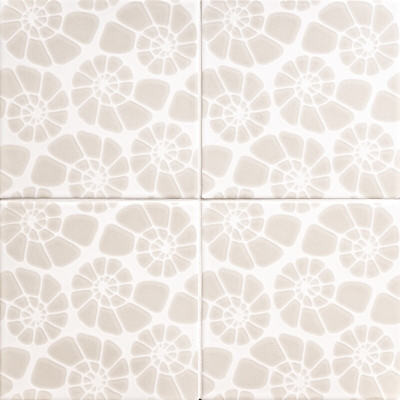 Neutral Swirl Glossy Nautilus Cluster Ceramic Tiles 6×6 (TL80439)