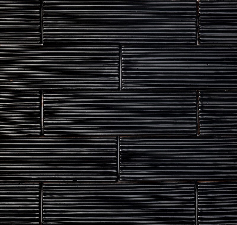 Black Glossy Legato Thin Brick Accent Tiles 2 1/4×7 7/8 (TL80583)
