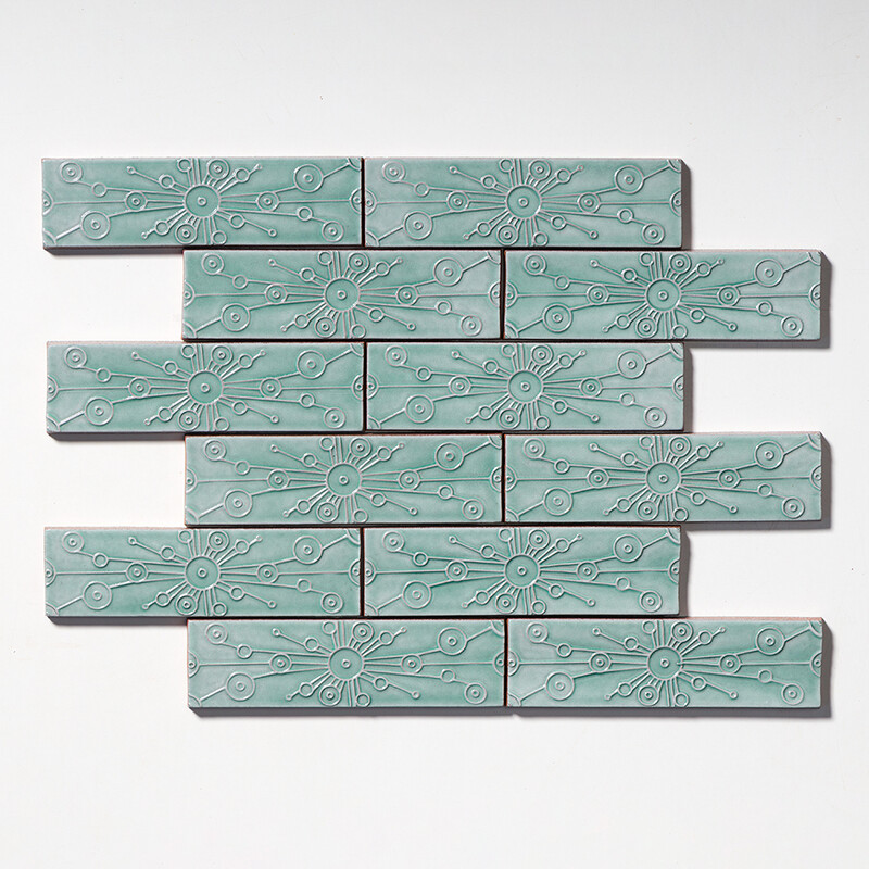 Sage Glossy Stellar Thin Brick Accent Tiles 2 1/4×7 7/8 (TL80809)