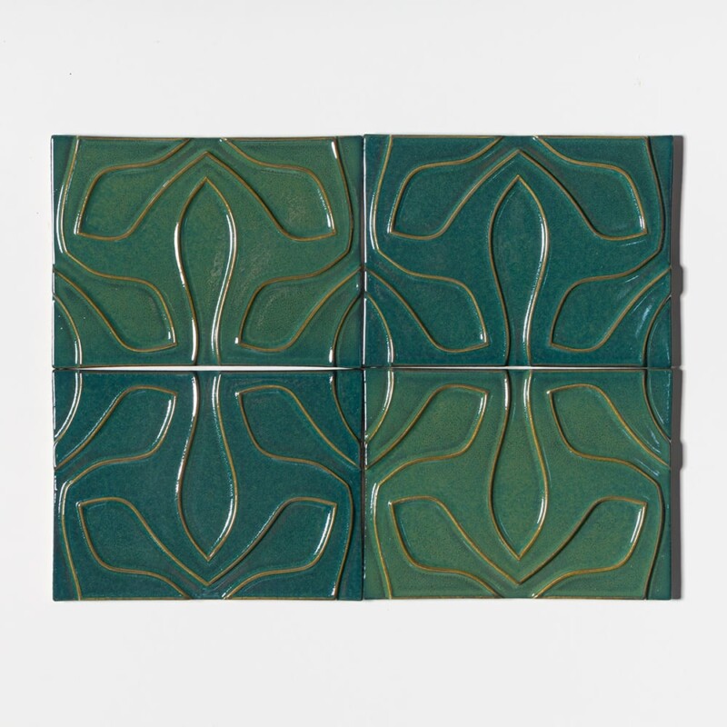 Majesty Green Glossy Tioma Ceramic Tiles 6x8