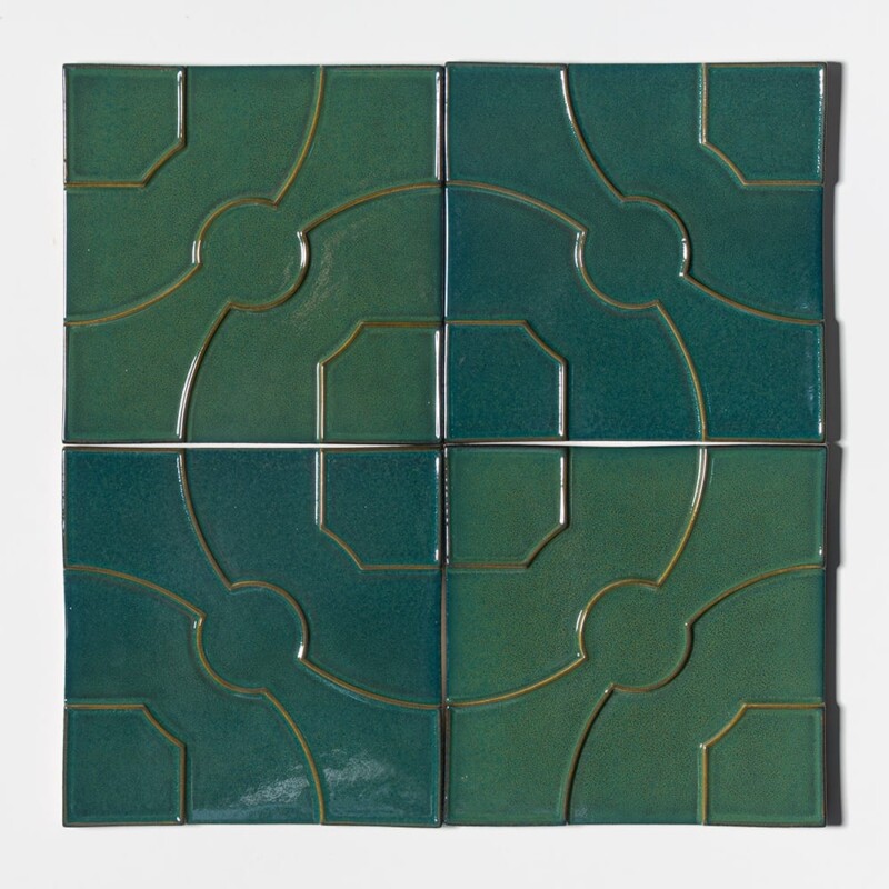 Majesty Green Glossy Lafonia Ceramic Tiles 8x8