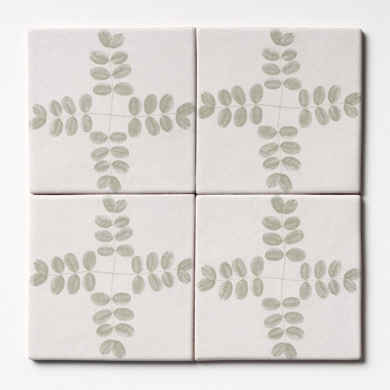 Biscuit Matte Garden Topiary Glazed Terracotta Tiles 6×6 (TL80928)