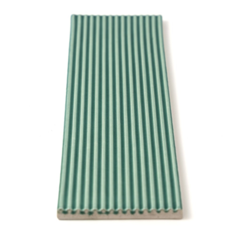 Sage Glossy Thin Fluted Ceramic Tile 4×12 (TL80998)