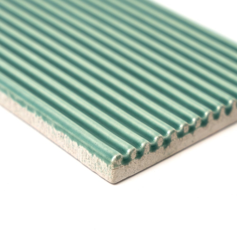Sage Glossy Thin Fluted Ceramic Tile 4×12 (TL80998)