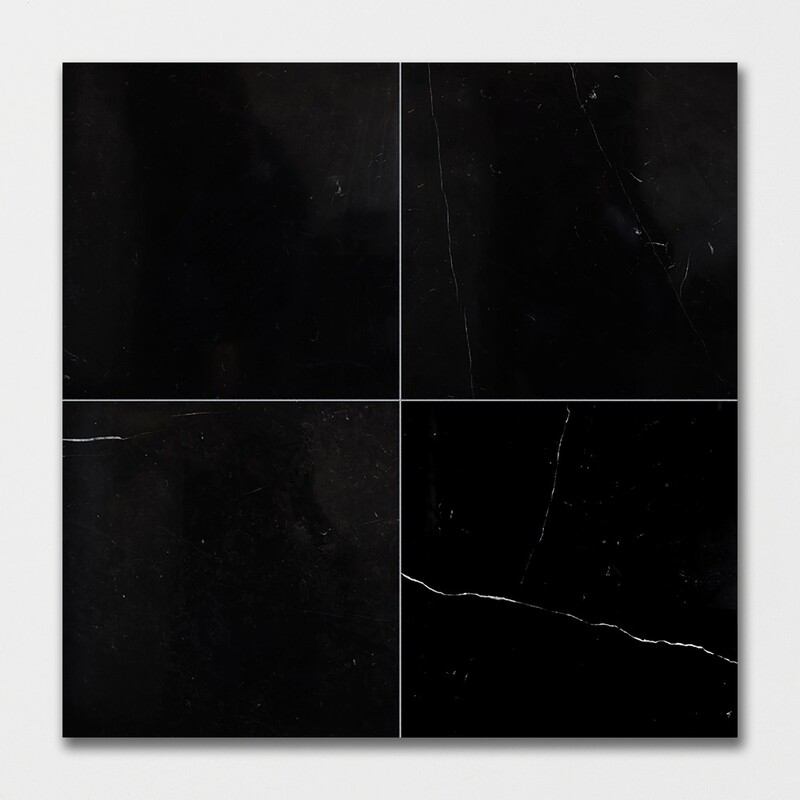 Black Polished Marble Tiles 18×18 (TL90747)