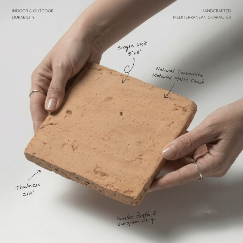 Cotto Med Natural Square Terracotta Tiles 8×8 (TL90805)