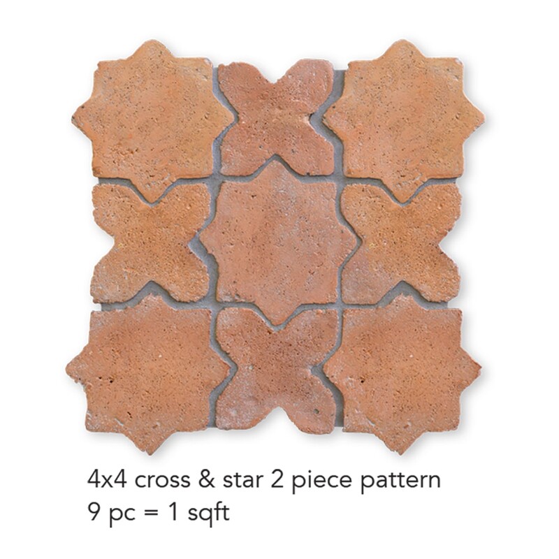 Cotto Med Matte Cross Terracotta Tiles 4×4 (TL91160)