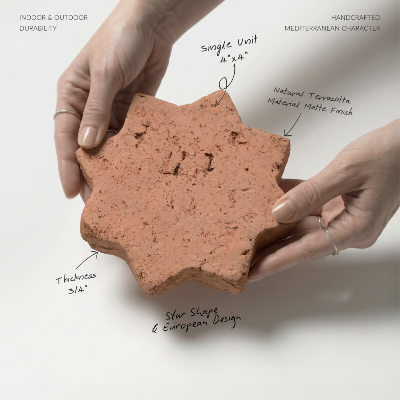 Cotto Med Natural Star Terracotta Tiles 4×4 (TL91161)