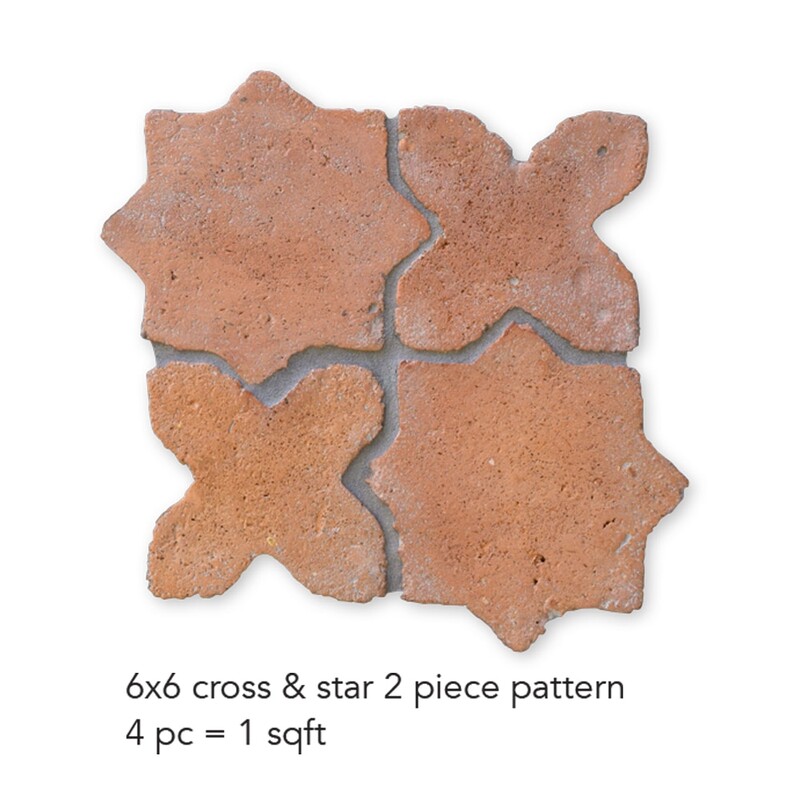 Carreaux en terre cuite étoile mate Cotto Med 6×6 (TL91163)
