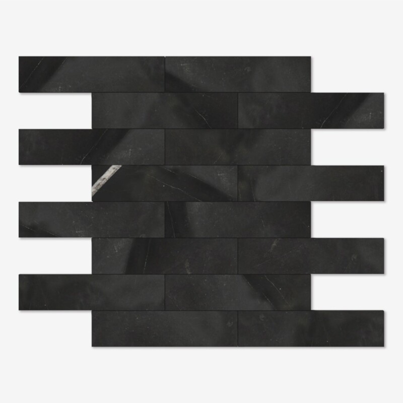 Midnight Black Honed Limestone Tiles 3×12 (TL91429)