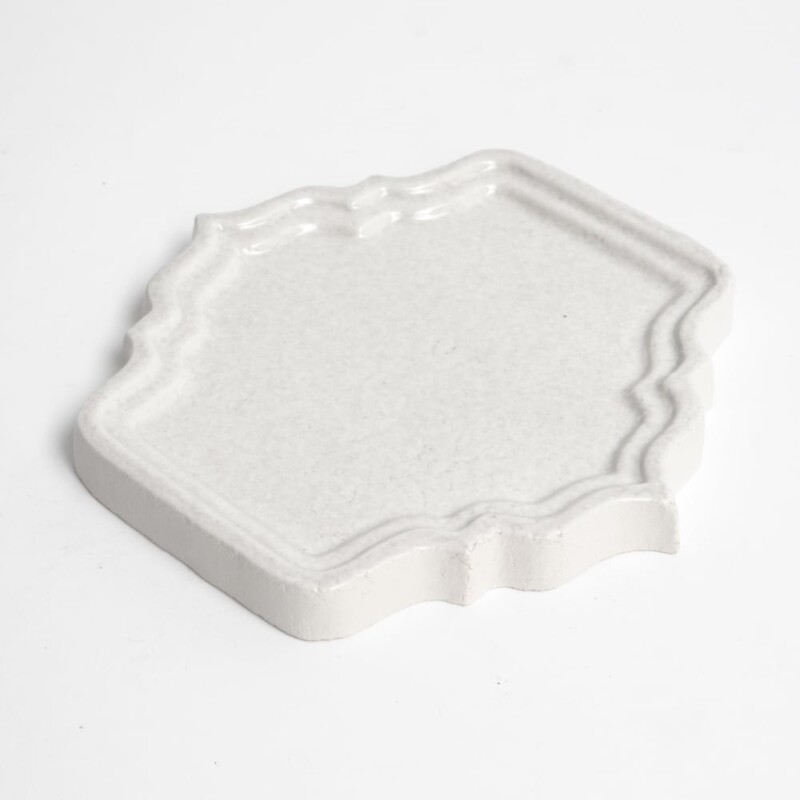 Cloud White Glossy Mina Sculpted Ceramic Accent Tiles 4 7/8×5 (TL91598)