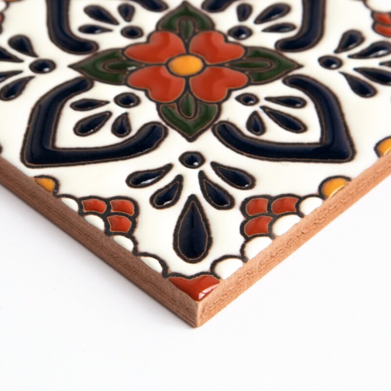 Talavera Glossy Escarlata Glazed Terracotta Tiles 4×4 (TL91712)