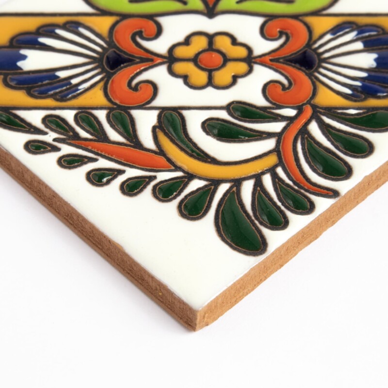 Talavera Glossy Quetzal Glazed Terracotta Tiles 4×4 (TL91715)