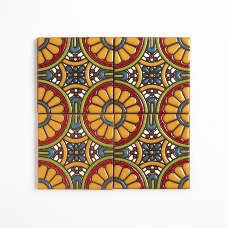 Talavera Glossy Itzel Glazed Terracotta Tiles 4×4 (TL91718)