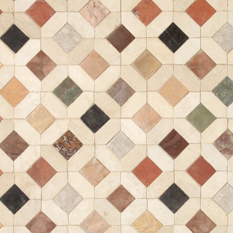 Dougga Honed Limestone Mosaics 11 5/8×11 5/8 (WBA10040)